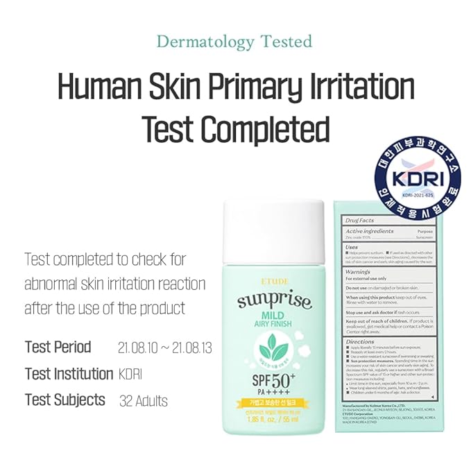 ETUDE Sunprise Sunscreen Mild Sun Milk SPF 50+ / PA++++ (55ml) | Sebum-free, Non-Sticky, Long Lasting Protection, 100% Mineral Korean Sunscreen for sensitive skin-Velvo Beauty