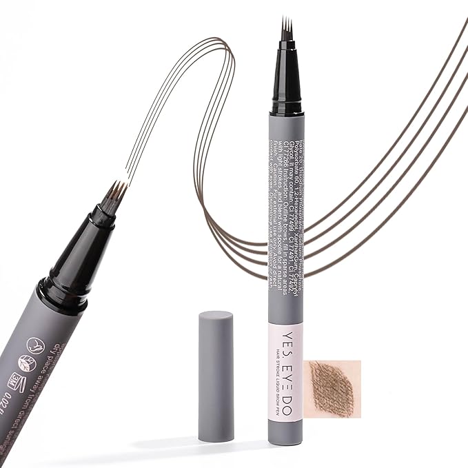 Deep Brown Eyebrow Pencil with 4 Prong Precise Tip, Dark Brown Eyebrow Pen for Natural Hair-Like Brows, Last for 24H YES.EYE DO (Bitter Chocolate-Deep Brown)-Velvo Beauty