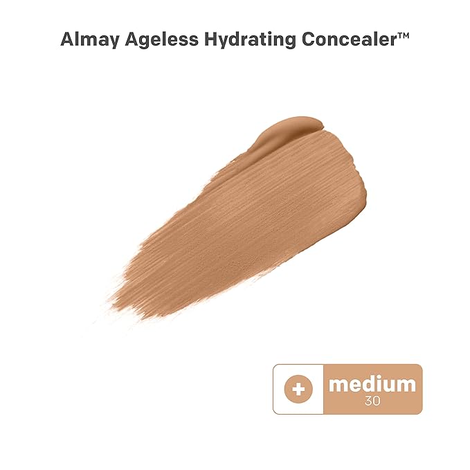 Almay Anti-Aging Concealer, Face Makeup with Hyaluronic Acid, Niacinamide, Vitamin C & E, Hypoallergenic-Fragrance Free, 030 Medium, 0.37 Fl Oz (Pack of 2)-Velvo Beauty