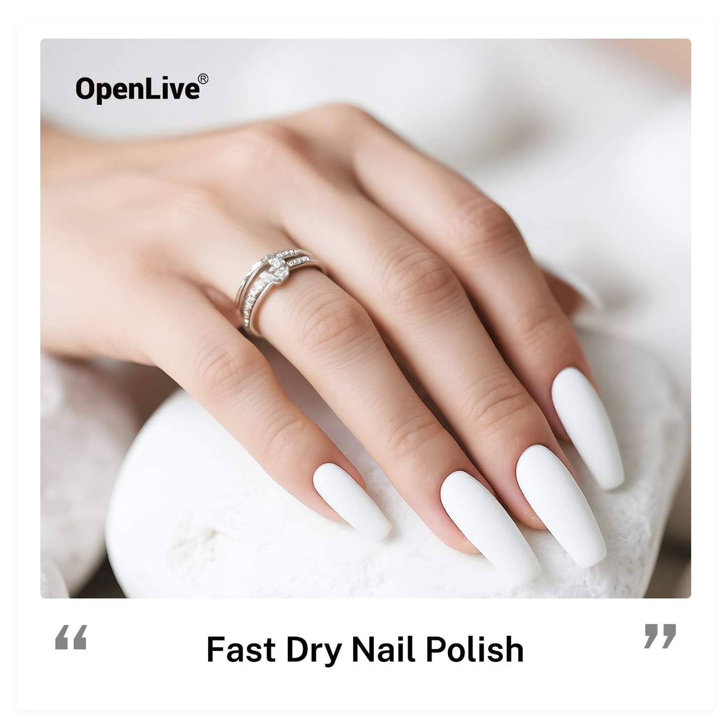 16.5ml White Nail Polish Large Volume Quick Drying Nail Polish, Fast Drying and Long Lasting Color Nail Art DIY Home Manicure Gift for Women-Velvo Beauty