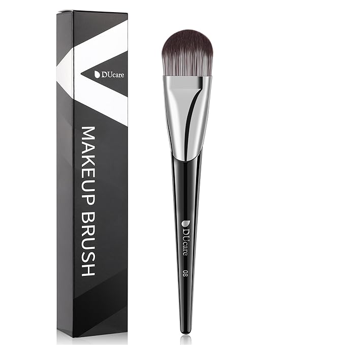 DUcare Flat Foundation Brush for Liquid Makeup, Premium Synthetic Hair Concealer/Kabuki Makeup Brush, Dense Bristles Design, Multi-Purpose Face Brushes for Liquid/Cream/Facial Mask-Velvo Beauty