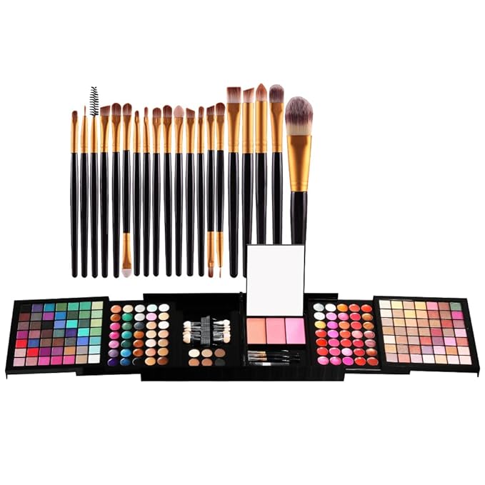 Teen Beginner Makeup Kit, Makeup Kit For Women Full Kit 177 Color Eyeshadow Palette Lipstick Set Lips Blush Foundation Eyebrow Powder With Mirror + 20pcs brush-Velvo Beauty