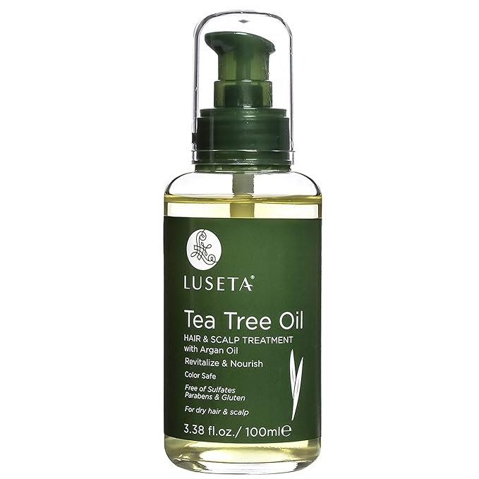 Luseta Tea Tree Oil for Hair, Hair Serum for For Damaged and Oily Hair, Revitalizing & Nourishing for Healthy Hair Color Safe Hair Oil 3.38 Fl oz-Velvo Beauty