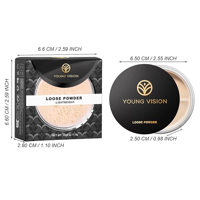 YOUNG VISION Flawless Finish Loose Powder - Translucent Setting Powder, Blurs Fine Lines & Imperfections, Lightweight, Long-Lasting, Suitable for All Skin Types, Makeup Essential…-Velvo Beauty