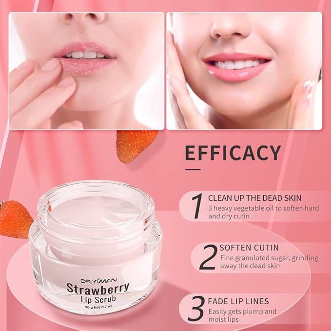 Lip Scrub, Lip Scrubs Exfoliator Moisturizer Dr.YIMAN Sugar Lip Scrub, Lip Exfoliator Scrub for Dry and Chapped Lips,Anti-Aging and Temping, Lip Mask, Lip Care Products, Lip Scrubber, Lip Moisturizer-Velvo Beauty