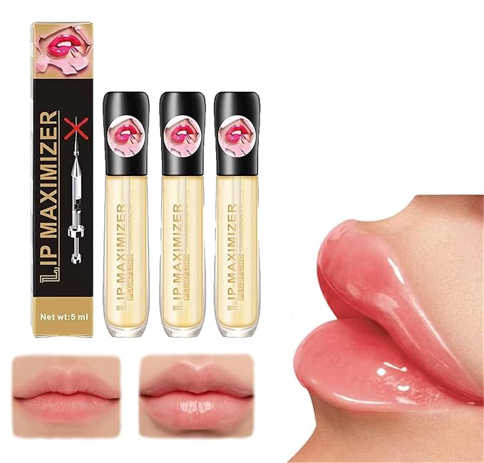 Vitamin E Lip Plumping Serum, Lip Hyaluronic Lip Plumper, Lip Plumping Serum Instant Lip Balm for Moisturize, Eliminate Dryness Wrinkles Enhances Plump Gloss (3PC)-Velvo Beauty