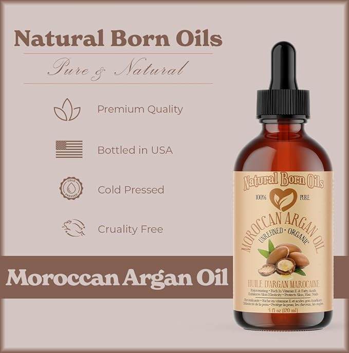 8oz Moroccan Argan Oil, 100% Pure and Natural, Cold-pressed, Organic – Works Magic on Your Skin and Hair - Includes Pump & Flip Cap-Velvo Beauty