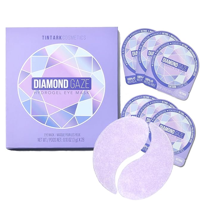 DIAMOND GAZE Under Eye Patches 28 Pairs, Rejuvenate Eye Area, Soothing Hydrate Brighten Skin, Plumps Fine Lines, Hydrogel Eye Mask with Retinol, Niacinamide and Polyglutamic Acid, Eye Gel Pads-Velvo Beauty