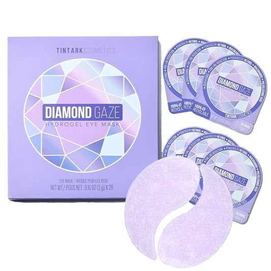 DIAMOND GAZE Under Eye Patches 28 Pairs, Rejuvenate Eye Area, Soothing Hydrate Brighten Skin, Plumps Fine Lines, Hydrogel Eye Mask with Retinol, Niacinamide and Polyglutamic Acid, Eye Gel Pads-Velvo Beauty