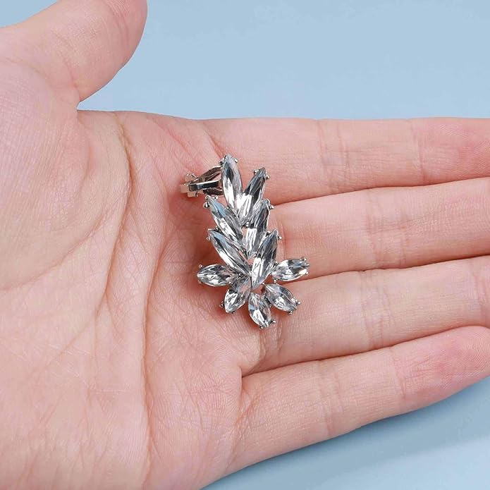 Boho Crystal Ear Climber Earrings Gold Crystal Studs Earrings Punk Rhinestone Ear Crawler Earrings CZ Ear Cuff Climbing Earrings Bridal Earrings Jewelry for Women and Girls-Velvo Beauty