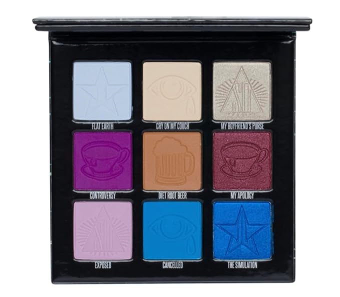Jeffree Star Cosmetics Weirdo Mini Palette + Mini Controversy & Black Jeffree Star Approved Mascara Bundle of 3, Red-Velvo Beauty