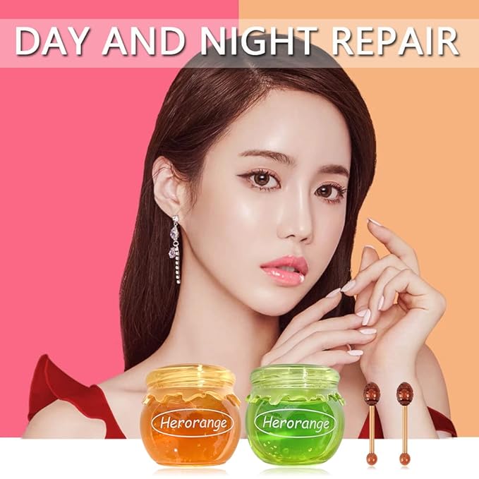 2PCS Bee Lip Balm Honey Pot,Honey Jam Lip Mask,Lip Exfoliating Bee Balm,Lip Exfoliating Bee Balm,Jelly Honey Pot Lip Mask,Hydrating & Prevention Dry and Cracked Lip Scrubs Exfoliator-Velvo Beauty