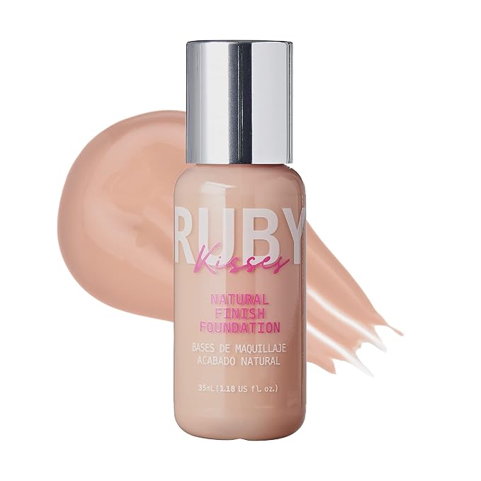 Ruby Kisses Liquid Foundation Medium Coverage, Lightweight, Natural Finish, Face Makeup for All Skin Type, Korean Makeup (Creamy Beige)-Velvo Beauty