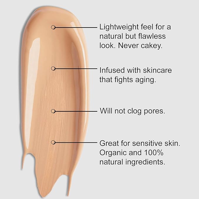 Organic Aloe-Based LUX Liquid Foundation, Natural Vegan Gluten-Free Made in USA, Cappuccino-Velvo Beauty