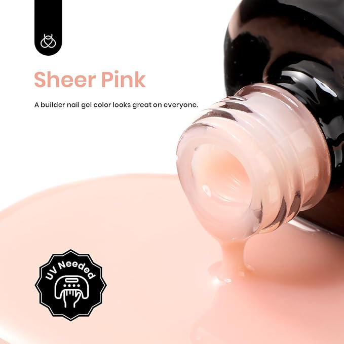 Beetles Builder Gel for Nails,0.51 OZ 7 in 1 Nude Jelly Builder Nail Gel Color for Building Apex & Nail Extension Strengthen Thin Nails Salon DIY Manicure Nail Art for Women-Velvo Beauty