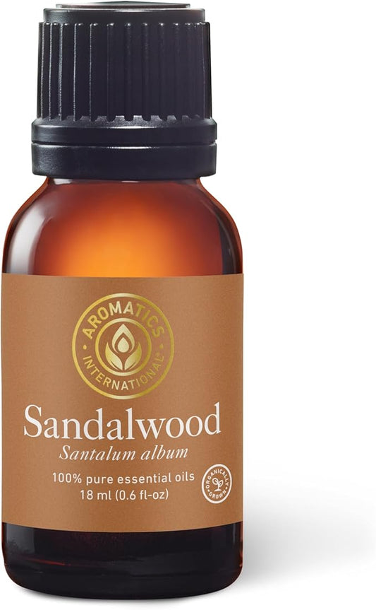 Aromatics International Premium Organic Sandalwood Essential Oil 18ml | 100% Pure Essential Oil for Diffusion & Aromatherapy-Velvo Beauty