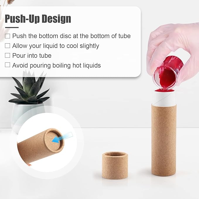 10 Pcs 25g Paperboard Lip Balm Tubes Refillable Krafts Paper Lipstick Tube Round Cardboard Empty Lip Gloss Container Holder Tubes for DIY Chapstick Salve Cosmetic Lotion Solid Perfume - Brown-Velvo Beauty