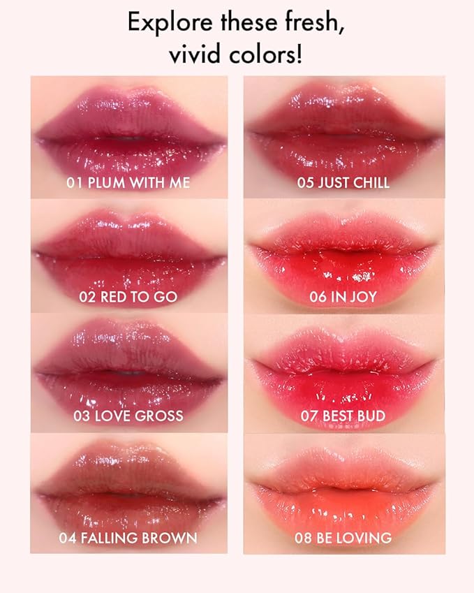 VIDIVICI Millennial Tint Glit - Proof Moisture Korean Lip Tint with Long-Lasting Color, Lightweight Water Jelly Texture, 0.13ounce (08 Be Loving)-Velvo Beauty