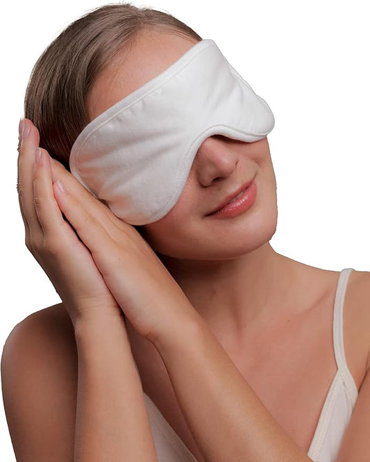 Cottonique Hypoallergenic Sleep Eye Mask made from 100% Organic Cotton (Natural, Free Size)-Velvo Beauty