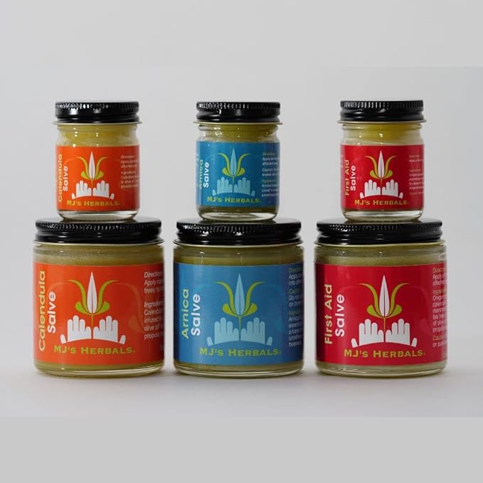 MJ's Herbals Calendula Salve - Skin Soothing Balm, Eczema Cream, Diaper Rash, Scars, Bug Bites, Made w/Calendula Blossoms & Propolis Beeswax (1 oz)-Velvo Beauty