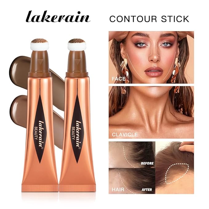 Liquid Contour Beauty Stick, Contour Stick, Bronzer Stick,Multi-Function Beauty Stick, Cream Contour With Cushion Applicator, Liquid Contour Stick, Women's Contour Makeup (06#)-Velvo Beauty