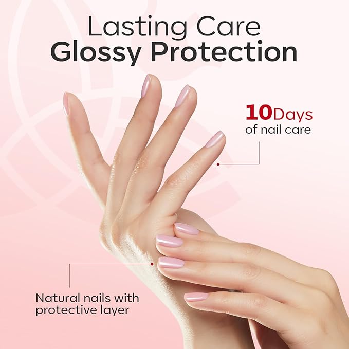 modelones Nail Strengthener, Sparkle Pink Nail Natural Concealer Foundation Polish Air Dry Nail Growth Polish for Damaged Nails Imperfection Masking Gifts for Women 15ml-Velvo Beauty