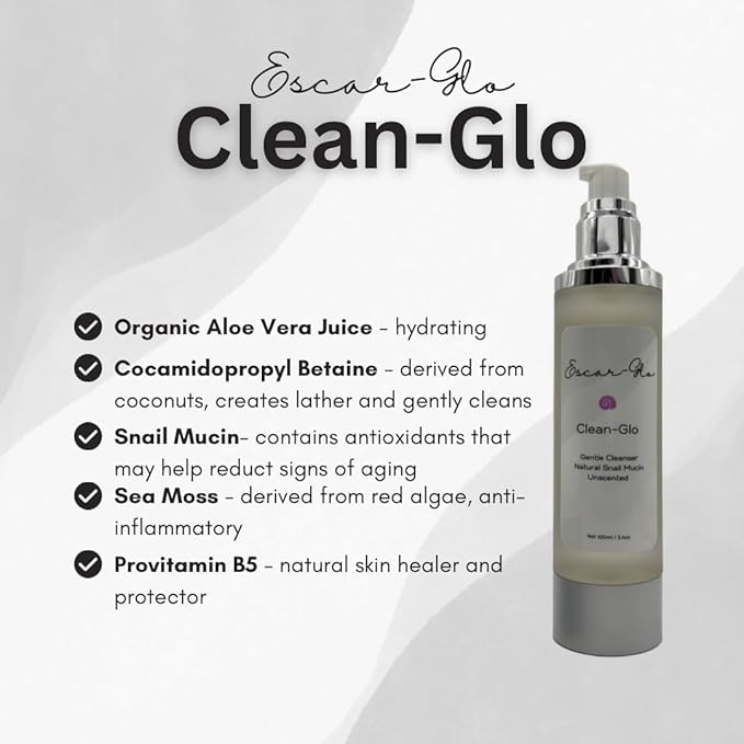 Trio Snail Mucin Unscented Cleanser, Toner and Moisturizer Skin Care Set, White-Velvo Beauty