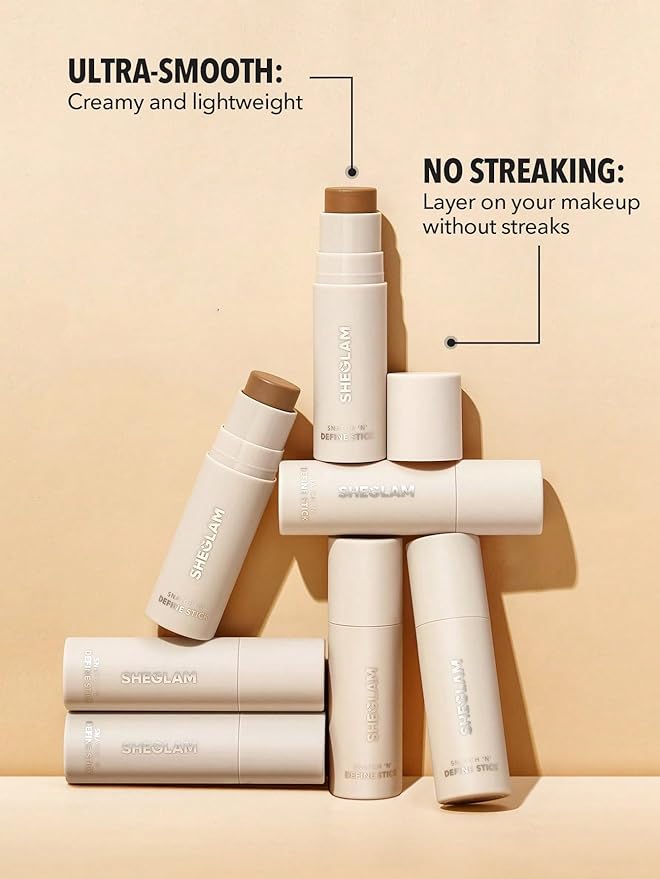 SHEGLAM Snatch 'n' Define Cream Contour Stick Long Lasting Highly Pigmented Sweat Proof Face Bronzer Makeup - Warm Honey-Velvo Beauty