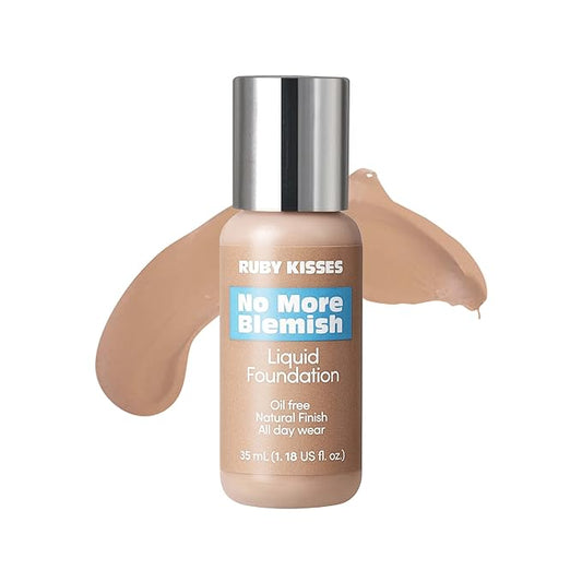 Ruby Kisses Liquid Foundation No More Blemish Oil-Free Foundation Korean Makeup 1.18 Fl Oz (Golden Honey)-Velvo Beauty