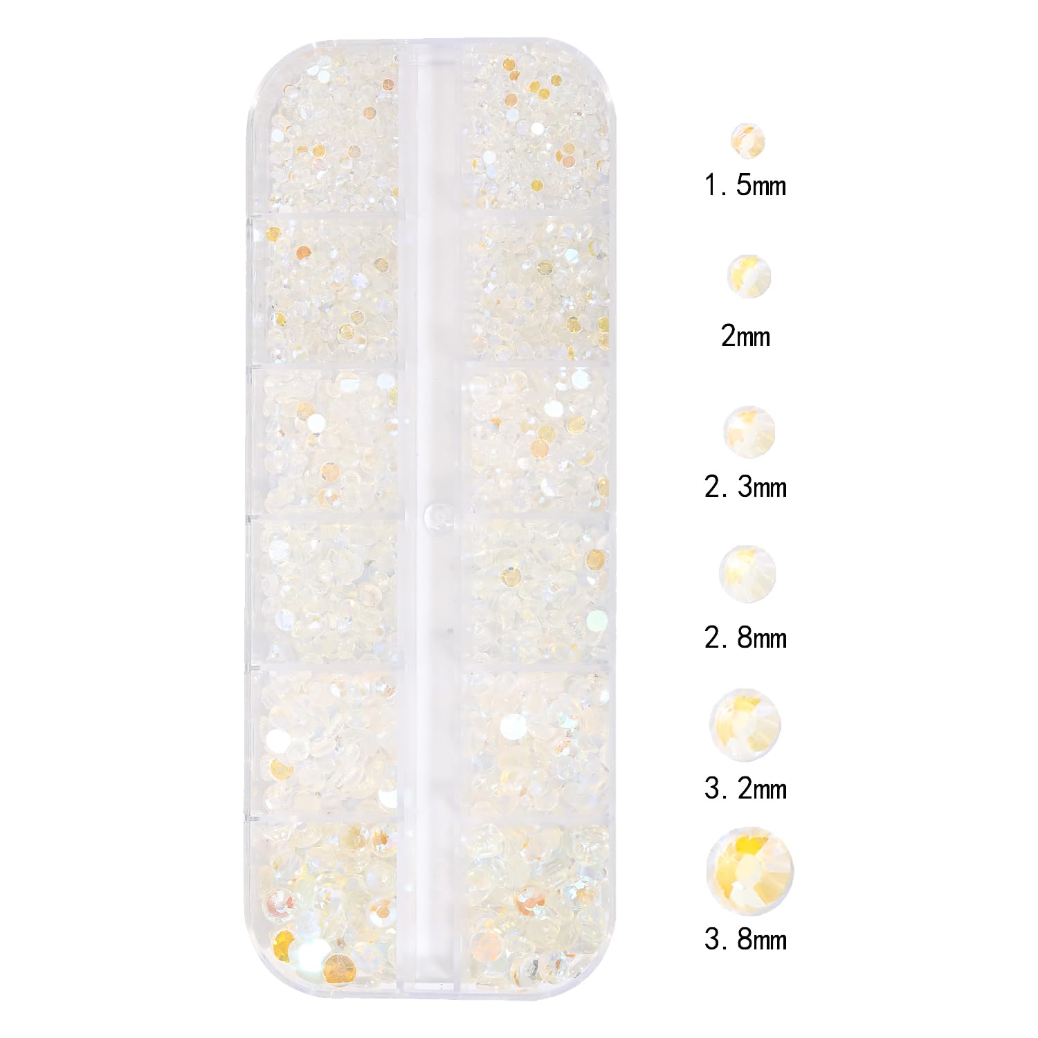 HNUIX Nail Rhinestones - 3D Multi Shape Size Crystal, Crystal Aurora Nail Gems, Flat Back, with Kit, for Nail Art, DIY Decorations-Velvo Beauty