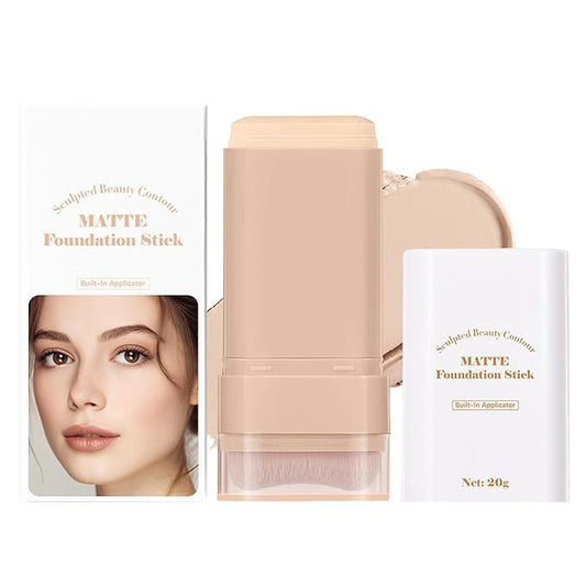 Beauty Balm Serum Boosted Skin Tint, Dual-Ended Eraser Foundation Stick with Brush, Full Coverage Cream Korean Makeup, Long-Lasting Stick for Smooth, Flawless Finish (#1 Cream)-Velvo Beauty