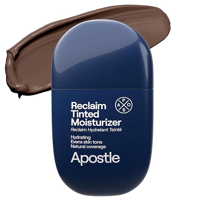 APOSTLE Reclaim Tinted Moisturizer for Men (2 Morant Bay) - Niacinamide, Vitamin E, Squalane, Hyaluronic Acid, Tinted Face Moisturizer For Men. Hydrates, Evens Skin Tone, Reduces Fine Lines, 1 Fl. Oz.-Velvo Beauty