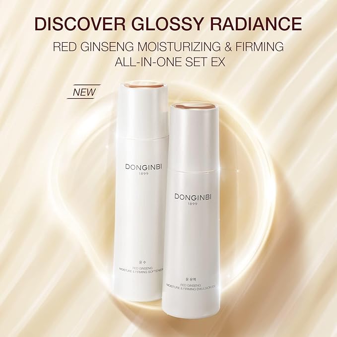 Donginbi Red Ginseng Moisturizing & Firming Set EX, Anti-Aging Korean Skin Care, Routine Kits for Smooth, Radiant Skin-Velvo Beauty