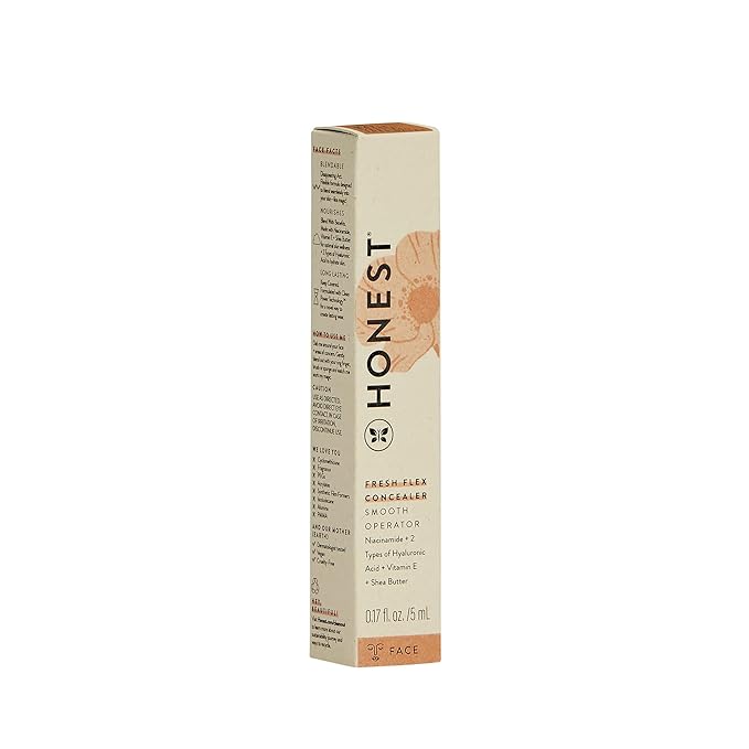 Honest Beauty Fresh Flex Concealer with Niacinamide + Vitamin E + Hyaluronic Acid | Vegan + Cruelty free | Maple, 0.17 fl oz-Velvo Beauty