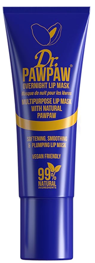 Overnight Lip Mask - Multi-Purpose Balm, Natural Pawpaw & Peptides Smooth Skin, Cracked Lips, Vegan, Ethical Beauty & Fregrance Free (10 ml)-Velvo Beauty