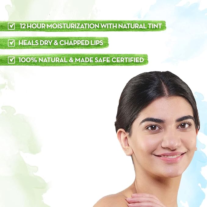 Mamaearth Nourishing Rose Tinted Natural Lip Balm | 12 Hour Moisturization with Castor & Rose Oil | Relieves Dry, Cracked Lips & Makes Lips Soft & Supple | 0.07 Oz/2g-Velvo Beauty