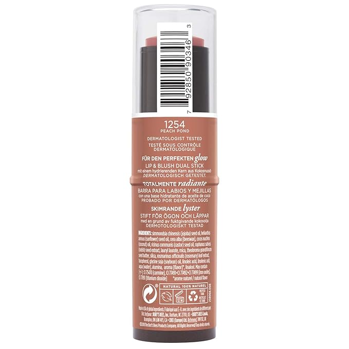 BURTS BEES Peach Pond All Aglow Lip & Cheek Stick, 0.32 OZ-Velvo Beauty