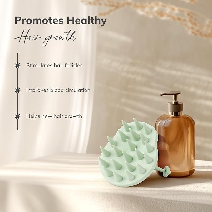 Sndyi Silicone Scalp Massager Hair Growth, Scalp Scrubber with Soft Silicone Bristles, Scalp Exfoliator for Dandruff Removal, Large Size Shampoo Brush, Wet Dry Scalp Brush for Long Thick Curly Hair-Velvo Beauty