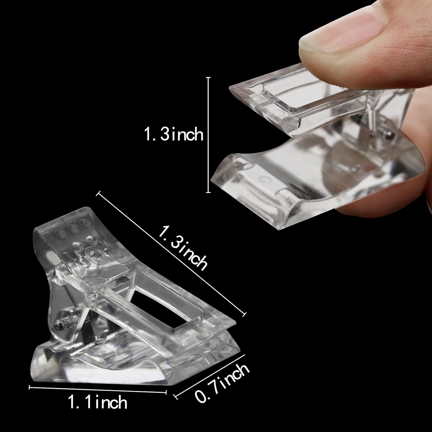 10 Pcs Nail Tips Clip for Quick Building Extension Nail Mold & Nail Tips,Plastic Transparent Dual Nail Form Extension Clip Builder DIY Manicure Nail Art Tool(Nail Clip)-Velvo Beauty