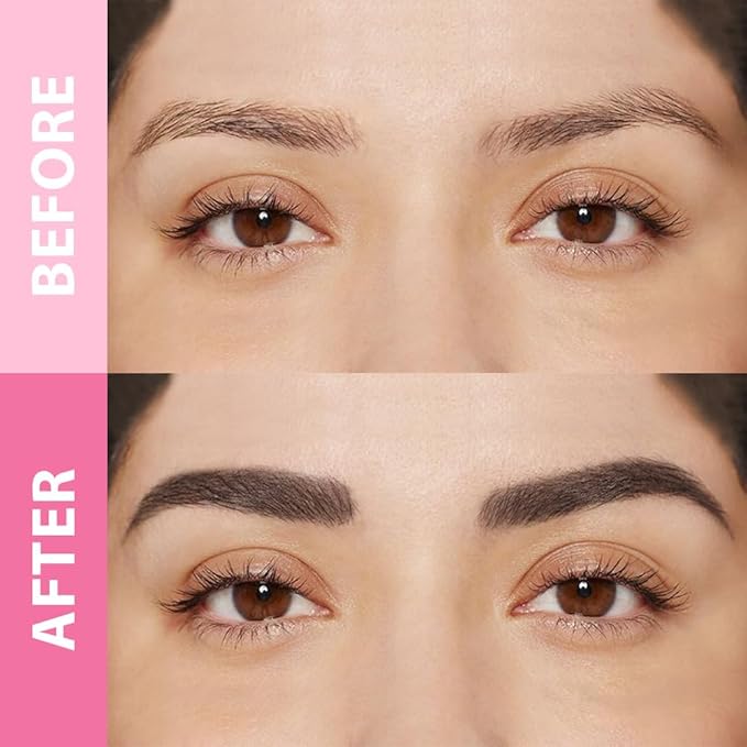 evpct 1Pcs Black Brown Magic Microblading Eyebrow Contouring Pen Brow Pencil, with 4 Brush Micro-Fork-Tips Precise Applicator, Dual-ended Eyebrow Brush, Hair Like Strokes, Natural Looking Brows-Velvo Beauty