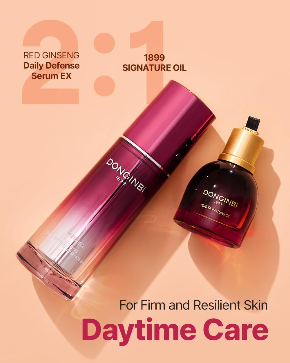 Donginbi Red Ginseng Daily Defense Essence - Firming & Skin Barrier Repair Serum for Dry Skin, Korean Red Ginseng Essence, Korean Skin Care Gifts for Women, 1.01 floz / 30ml-Velvo Beauty