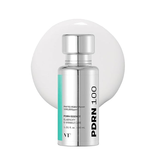 VT COSMETICS PDRN 100 Essence, Intensive Glow Serum, 100,000ppm Vegan PDRN, Skin Restoration & Plumping, Hydrating & Moisturizing, Firming, Fine Lines, Korean Skincare 1.01 fl. Oz.-Velvo Beauty