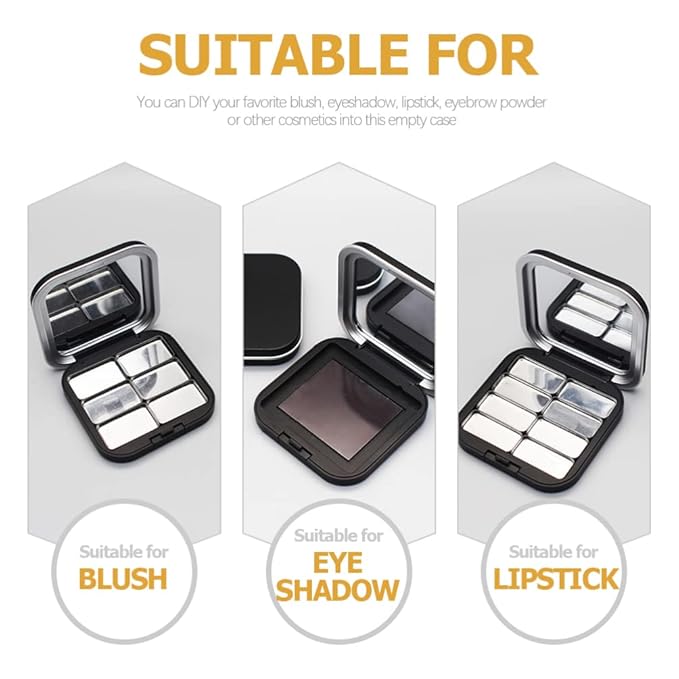 2pcs Empty Magnetic Eyeshadow Palette, Small Makeup Palette Lipstick Compact Containers Cosmetic Sample Storage Cases Magnetic Pallete for Makeup-Velvo Beauty