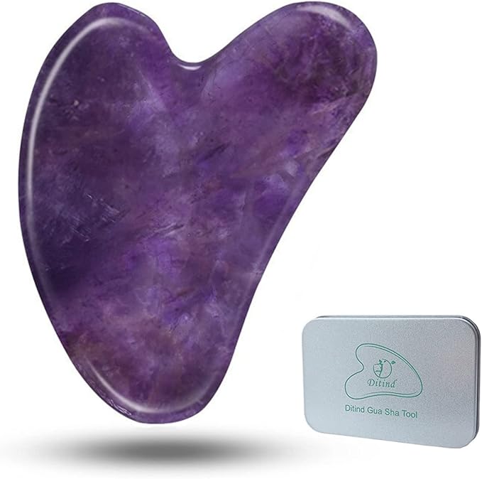Ditind Gua Sha, Gua Sha Facial Tools, Guasha Tool for Face Tighten Skin, Gua Sha Massage Beauty Tool for Body Eyes Neck Massager with Travel Box-Velvo Beauty