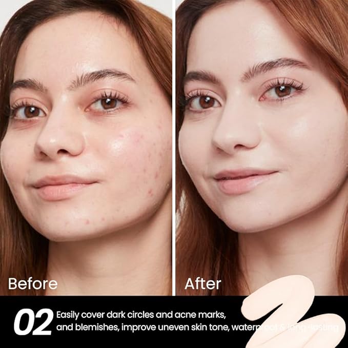 1 Pack Liquid Foundation Cream for Face Makeup,Durable Full Coverage Matte Concealer Make Up,Oil Control & Waterproof Base Primer -0.35 Fl.Oz (02#)-Velvo Beauty