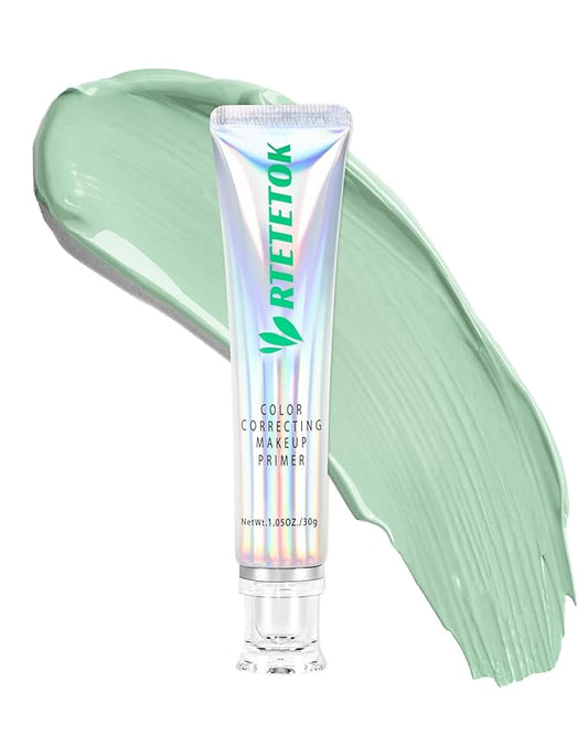 Green Primer Color Correcting for Face Before Makeup, Smoothing Primer Color Corrector for Redness, Brightening Base Makeup for Combination Skin-Velvo Beauty
