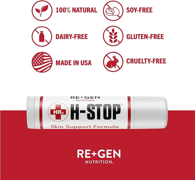 H Stop Lip Balm with Shea Butter, Peppermint Oil, Tea Tree, Lemon Balm, Zinc, Coconut and More for Clear and Healthy Skin Care, Discreet Blister Support Moisturizer, 0.5 oz-Velvo Beauty