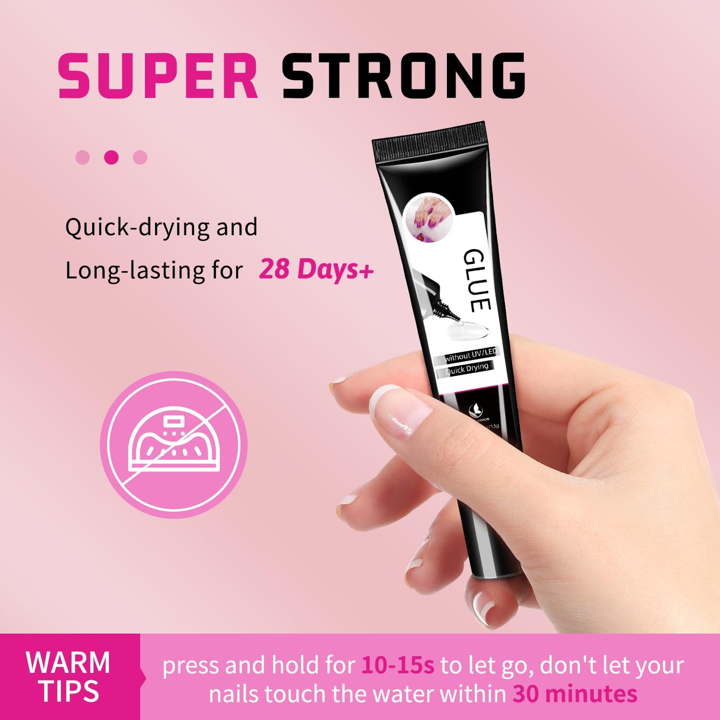 15g Semi Solid Nail Glue with 15g Remover for Press On Nails Tips Gel Nail Glue No Need for UV Lamp Quick Drying a Long Lasting Fake Acrylic Nail-Velvo Beauty