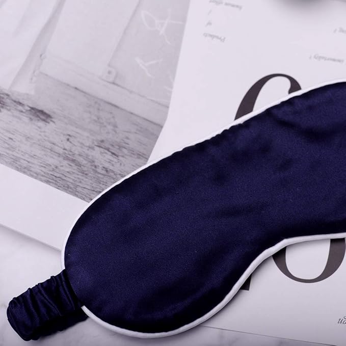 Silk Sleep Mask Light Blocking Luxury 100% Mulberry 19mm Silk Eye Mask Eye Cover Blindfold Ultra Soft Light & Comfy Anti Aging Skin Care with Travel Bag Gift Package-Velvo Beauty
