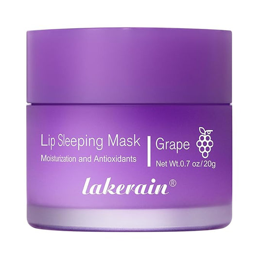 Hydrating Lip Sleeping Mask - Day and Night Repair Lip Balm for Chapped Dry Lips - Reduce Lip Lines, Enhance Lip Color, Hydrate & Plump Lips Care Lip Mask (Grape)-Velvo Beauty